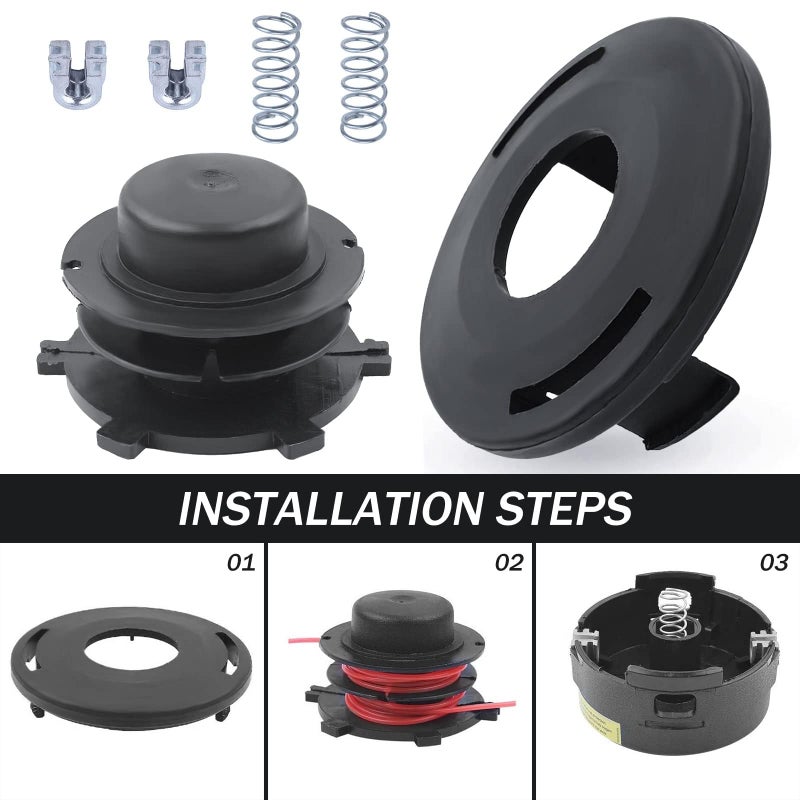 Adefol String Trimmer Replacement Parts Head Spool and Cover Cap 6pcs Kit for STIHL FS80 FS83 FS85 FS100 FS110 FS120 FS130 FS200 with Spring, Line Feed Eyelet Accessories - Image 3